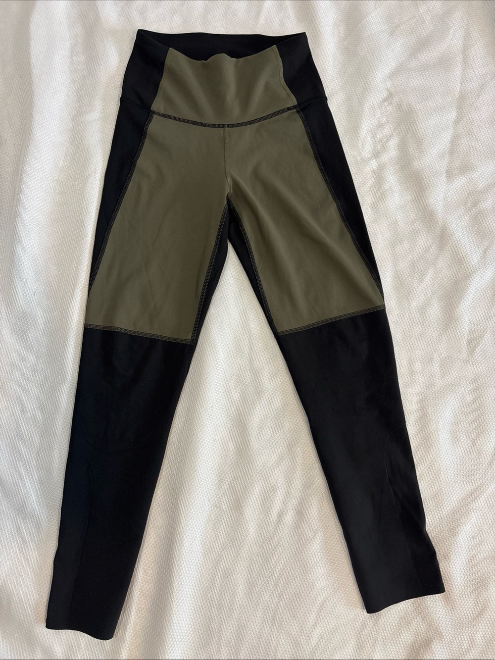 The North Face Grey Green Black Leggings Compression Stretchy Gym Hiking  Sm
